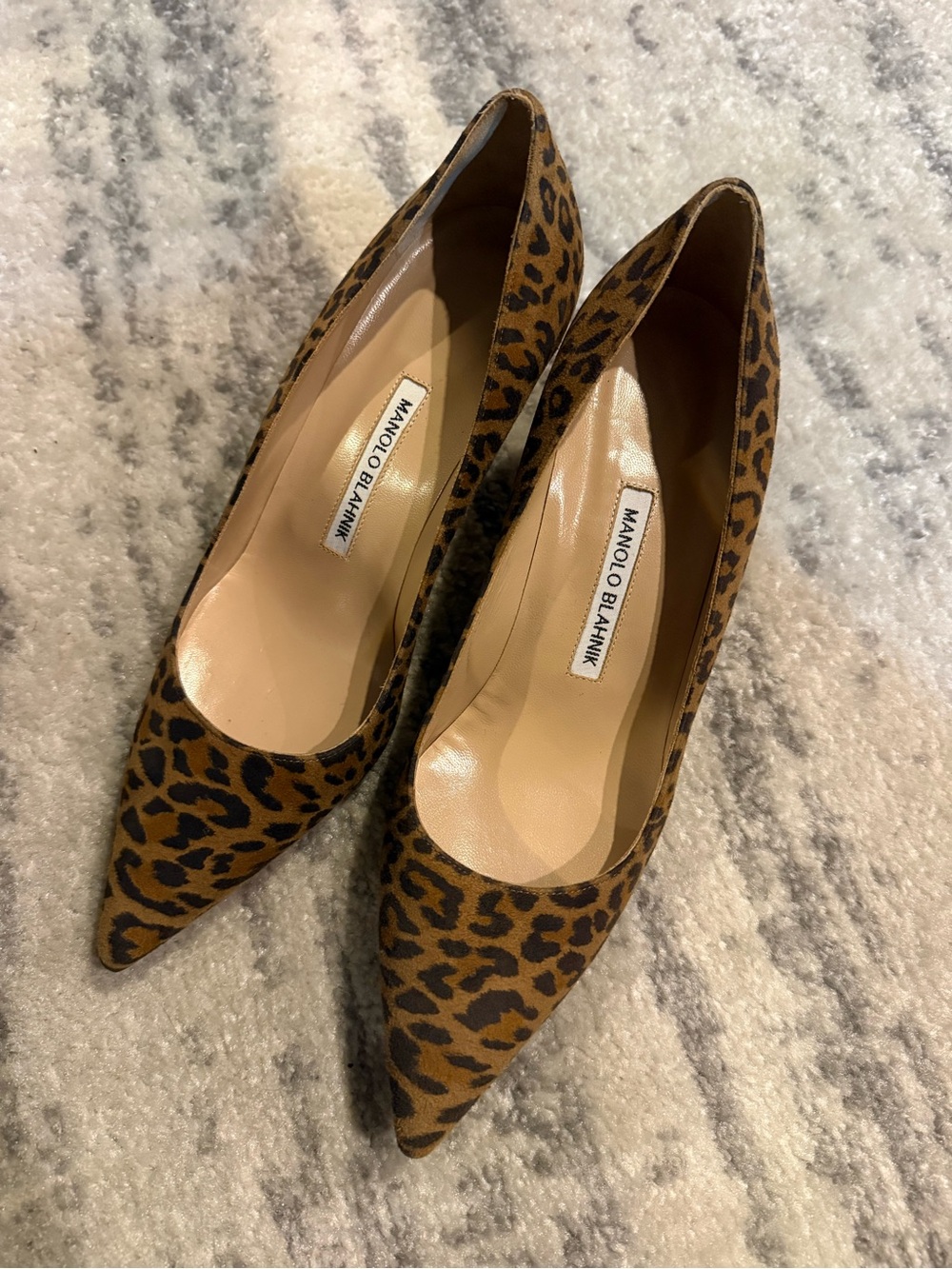 Vintage Manolo Blahnik Animal Print Kitten Heels